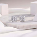 Mini Moissanite Stud Earrings – S925 Sterling Silver Platinum-Plated - Hadi Craft