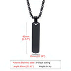 minimalist geometric necklace Rectangle Necklace Steel Pendant Chain - Hadi Craft