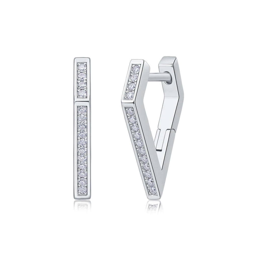 Mini Moissanite Stud Earrings – S925 Sterling Silver Platinum-Plated - Hadi Craft