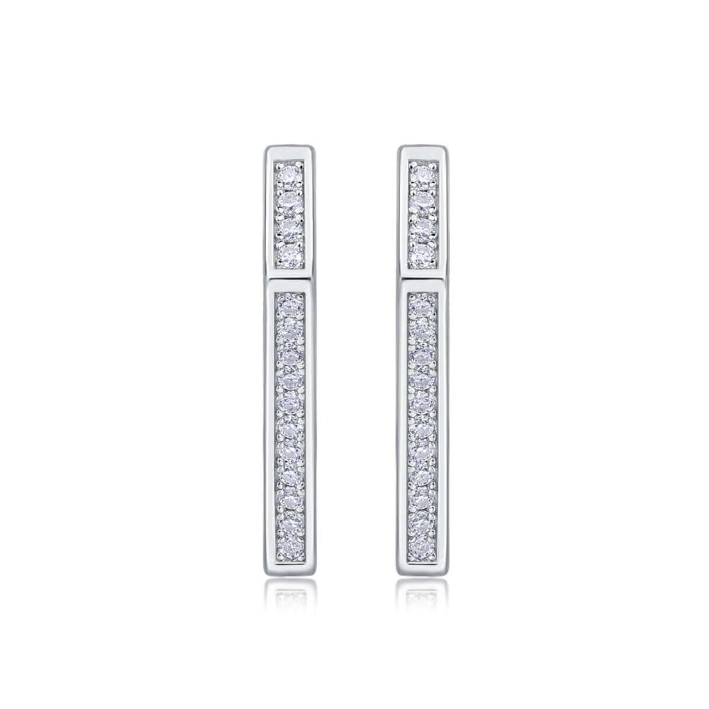 Mini Moissanite Stud Earrings – S925 Sterling Silver Platinum-Plated - Hadi Craft
