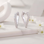 Mini Moissanite Stud Earrings – S925 Sterling Silver Platinum-Plated - Hadi Craft