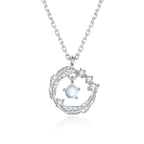 moonstone feather pendant necklace 925 Silver Feather Pendant Necklace - Hadi Craft