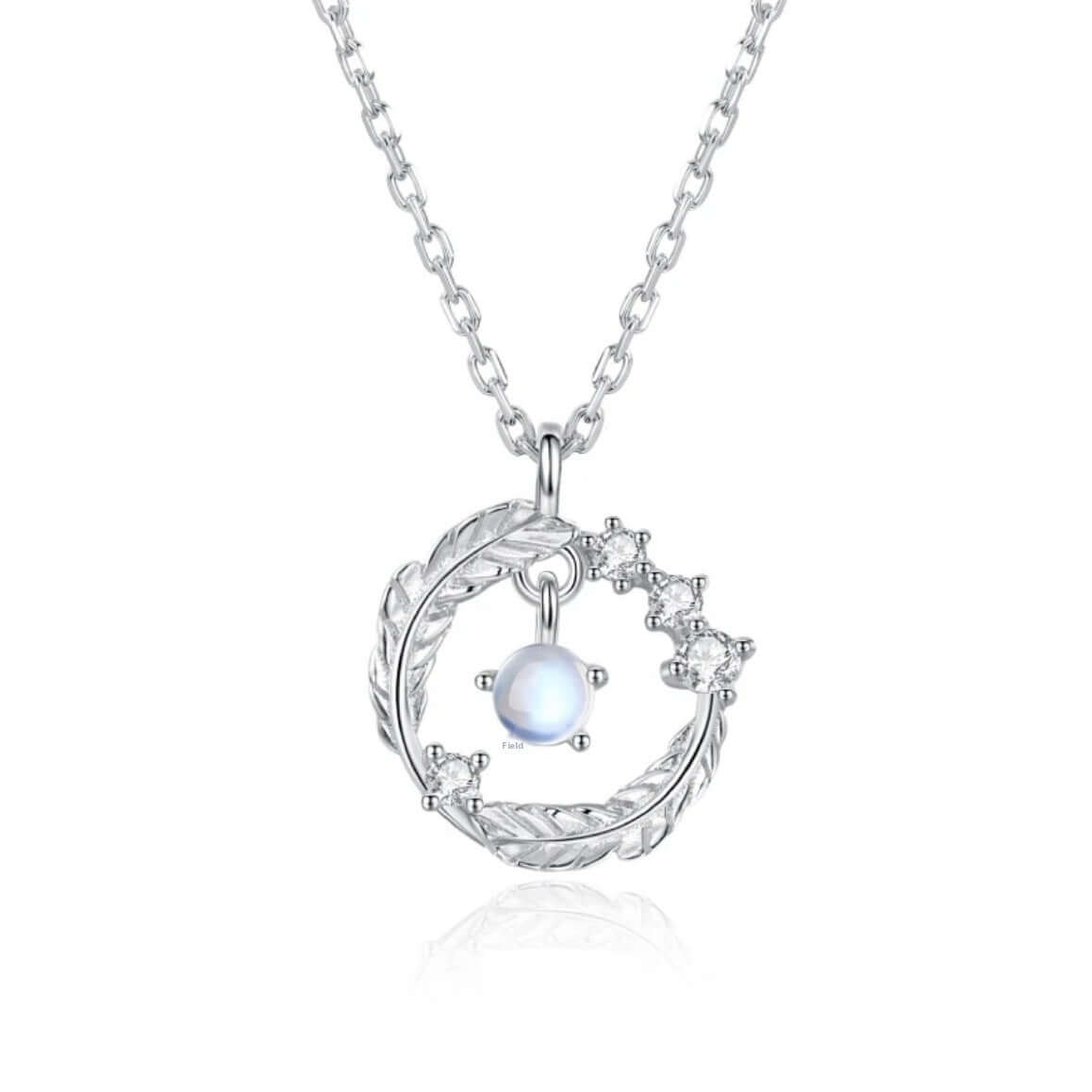 moonstone feather pendant necklace 925 Silver Feather Pendant Necklace - Hadi Craft