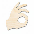 okay hand shape wood cutout - Hadi Craft USA