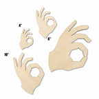 okay hand shape wood cutout - Hadi Craft USA