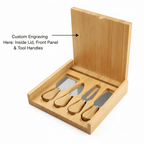 personalized bamboo cheese board set with Personalized Engraving - Hadi Craft