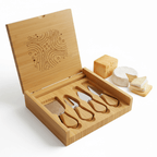 personalized bamboo cheese board set with Personalized Engraving - Hadi Craft
