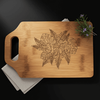 personalized bamboo cutting board with handle Hadi Craft USA