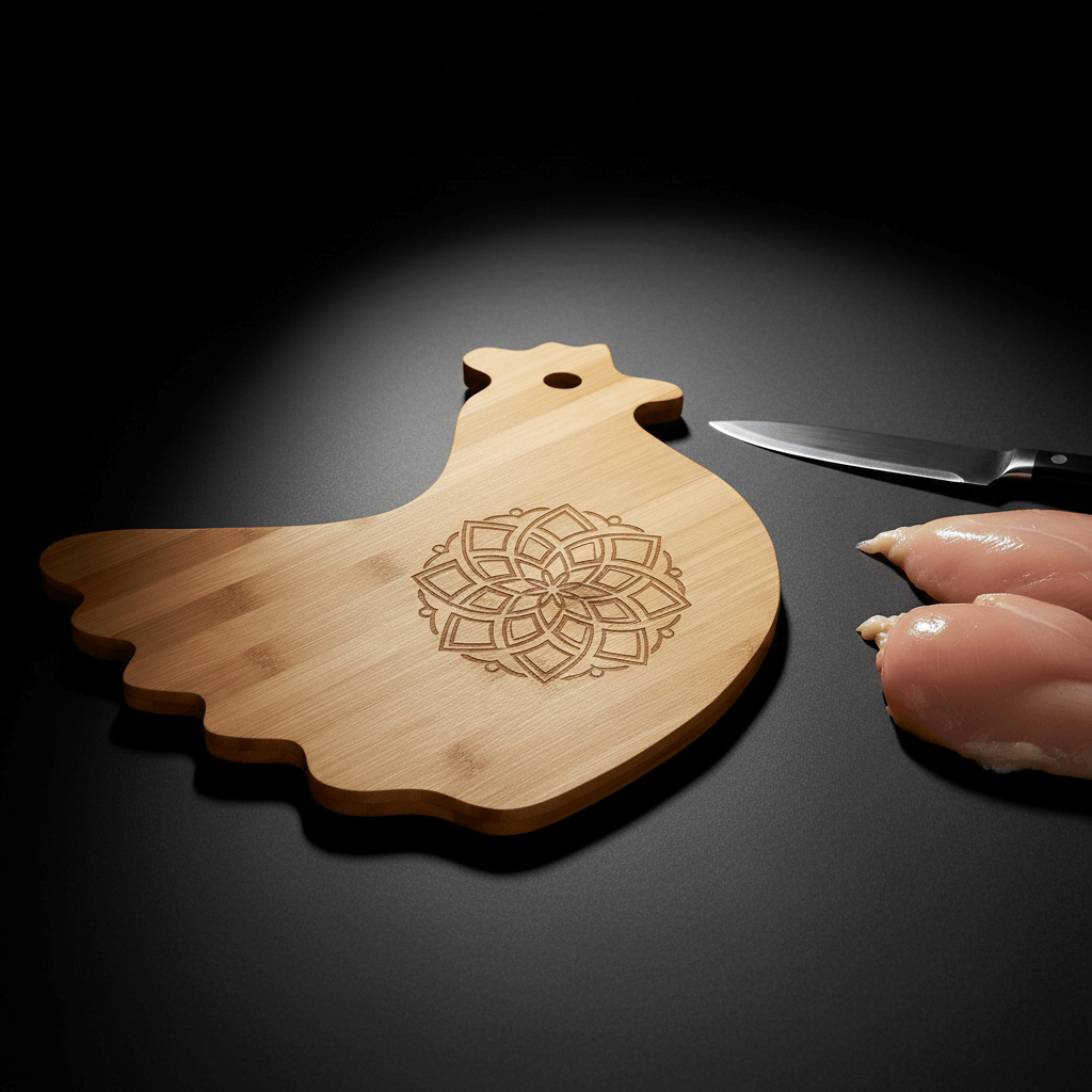 personalized bamboo hen cutting board | Hadi Craft USA