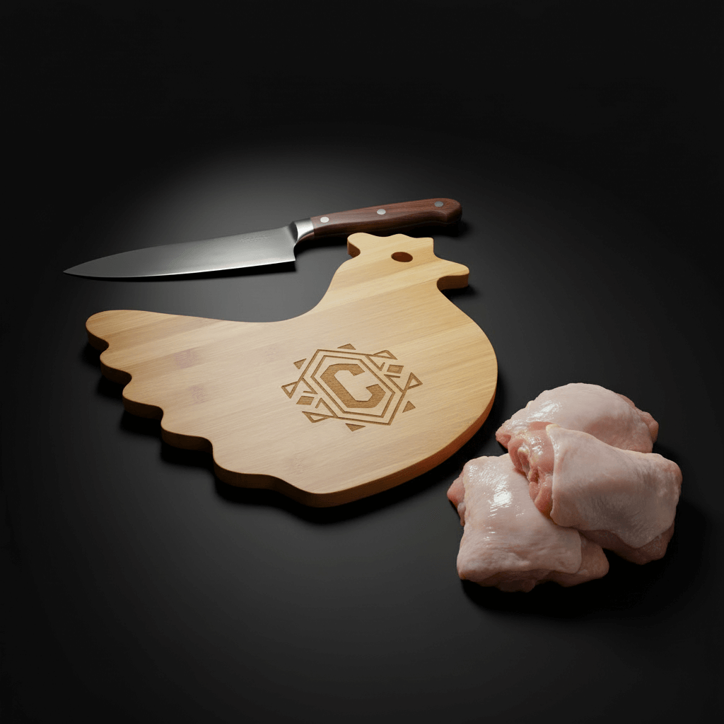 personalized bamboo hen cutting board | Hadi Craft USA