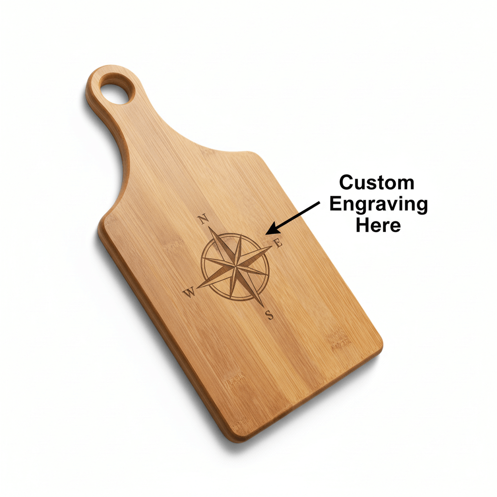 personalized bamboo paddle cutting board with Personalized Engraving - Hadi Craft