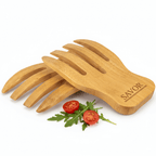 personalized bamboo salad hands Set with Custom Personalized Engraving - Hadi Craft
