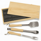 personalized bbq tool set in wooden box with Custom Engraving - Hadi Craft