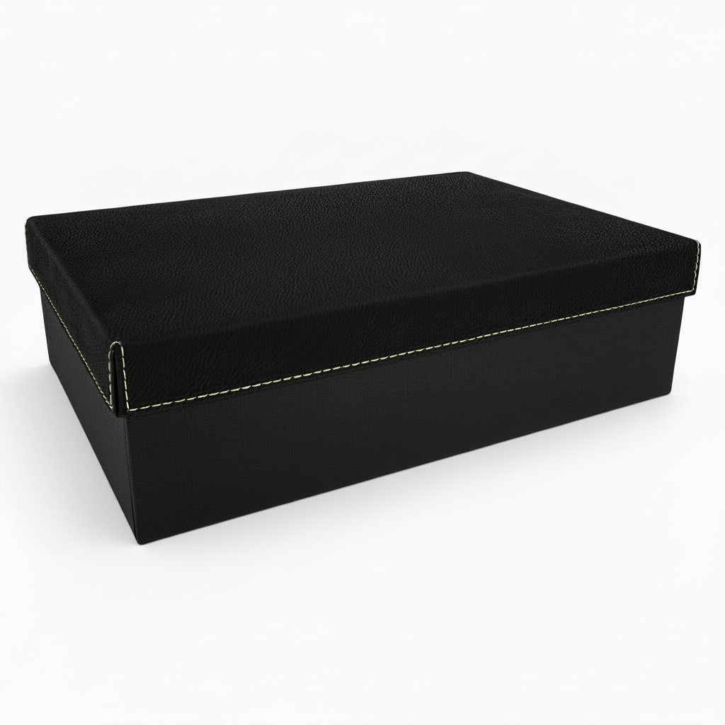personalized black and gold Gift Box with Laserable Leatherette Lid - Hadi Craft