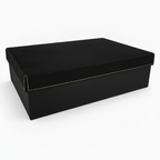 personalized black and gold Gift Box with Laserable Leatherette Lid - Hadi Craft