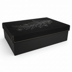personalized black and gold Gift Box with Laserable Leatherette Lid - Hadi Craft