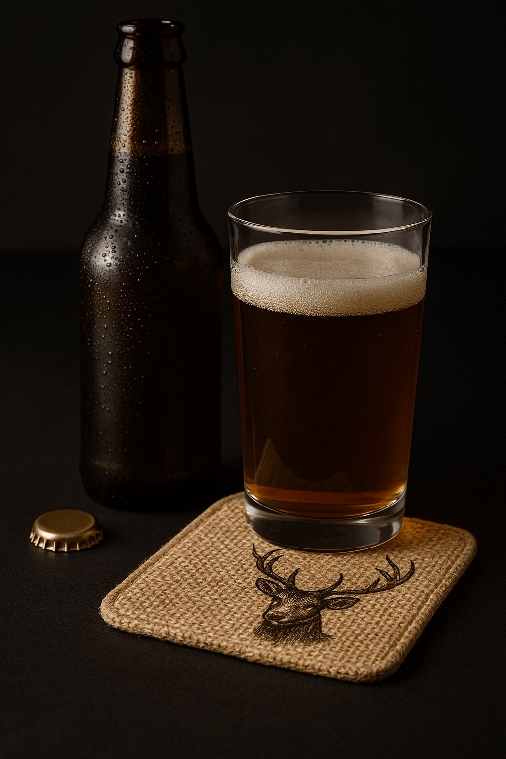 personalized burlap bottle opener and coaster set | Hadi Craft USA