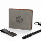 Personalized leather bifold wallet with Personalized Engraving - Hadi Craft