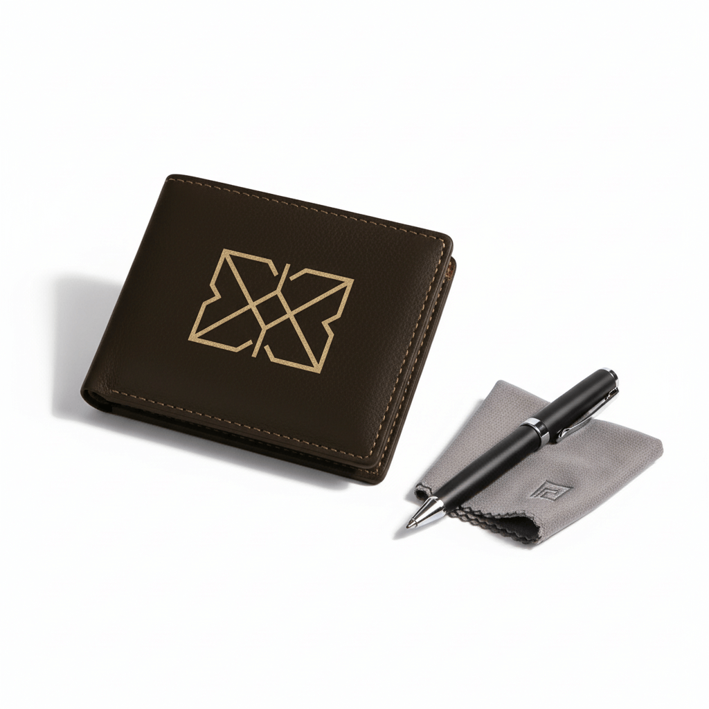 Personalized leather bifold wallet with Personalized Engraving - Hadi Craft