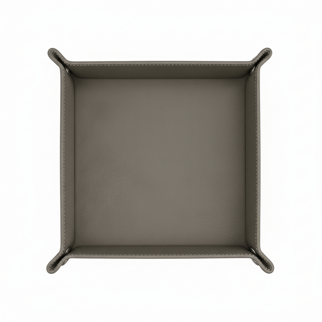 personalized leather valet tray folding 6x6 | Hadi Craft USA