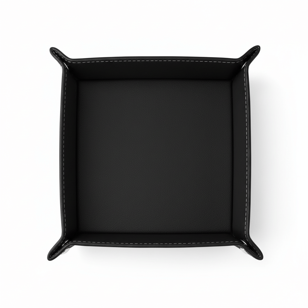 personalized leather valet tray folding 6x6 | Hadi Craft USA