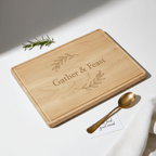 personalized maple cutting board with drip ring Hadi Craft