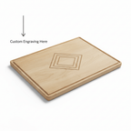 personalized maple cutting board with drip ring Hadi Craft