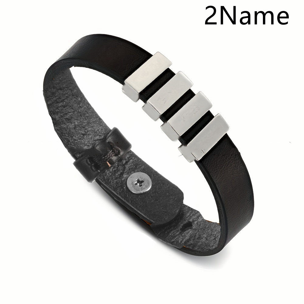 personalized men's family name bracelet - Hadi Craft USA