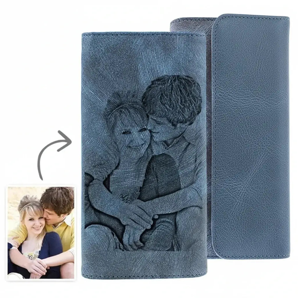 personalized photo engraved wallet | Hadi Craft USA