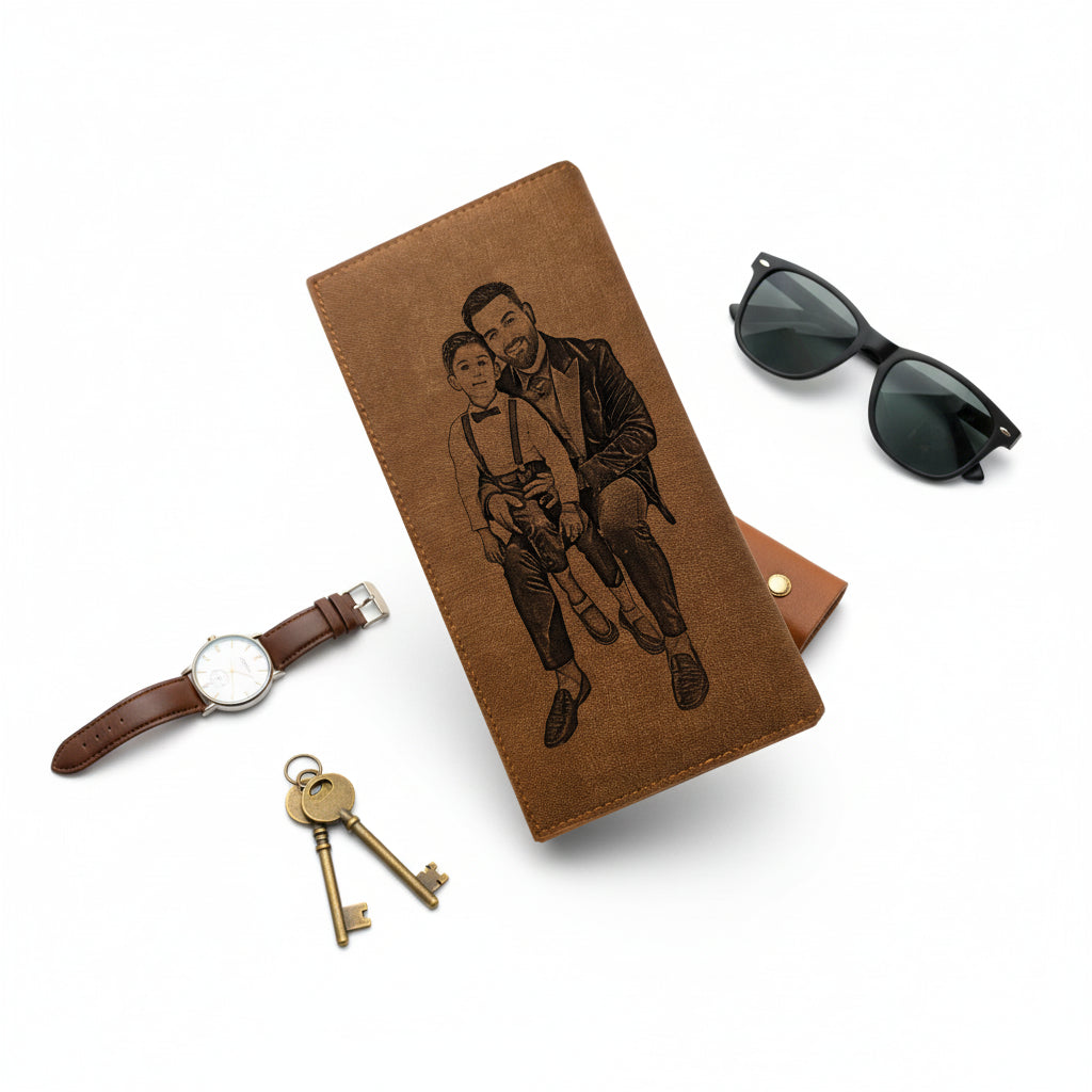 personalized photo engraved wallet by Hadi Craft USA