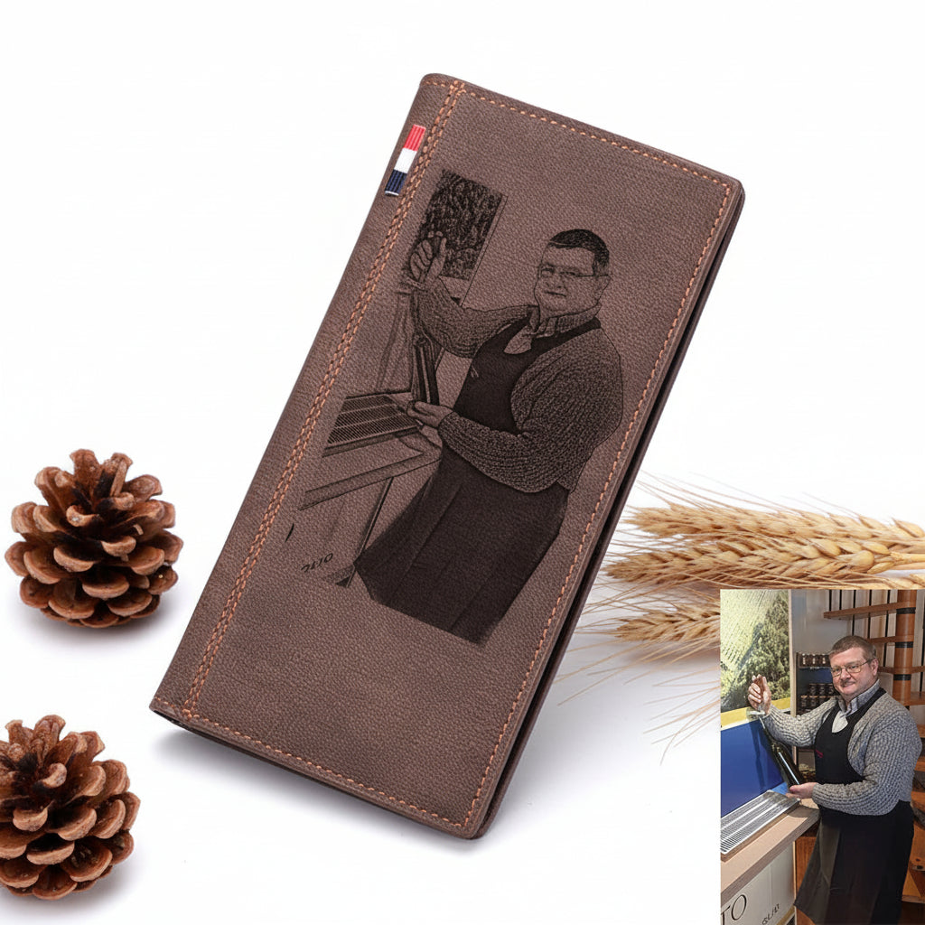 personalized photo engraved wallet by Hadi Craft USA
