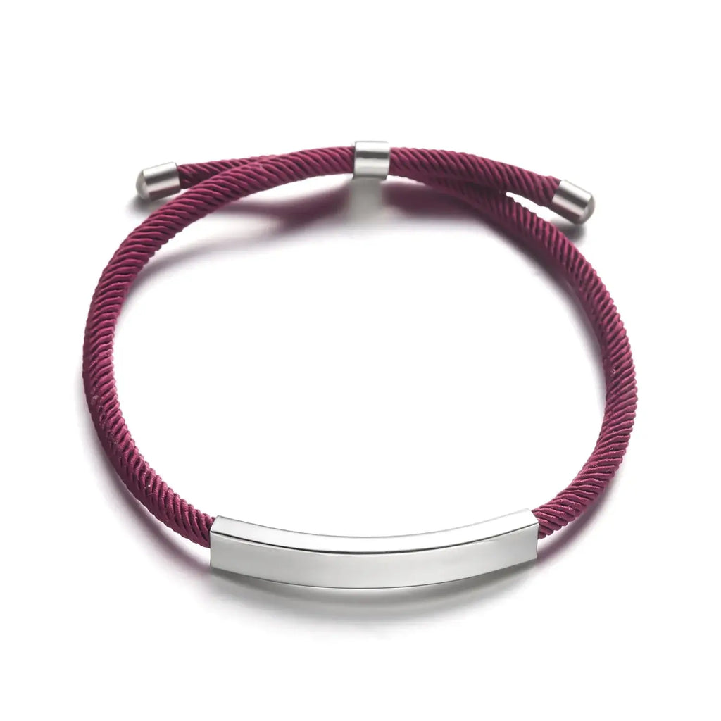 Hadi Craft USA Personalized engraved bracelet for men and women Stainless Steel, braided rope bracelet, personalized engraved jewelry