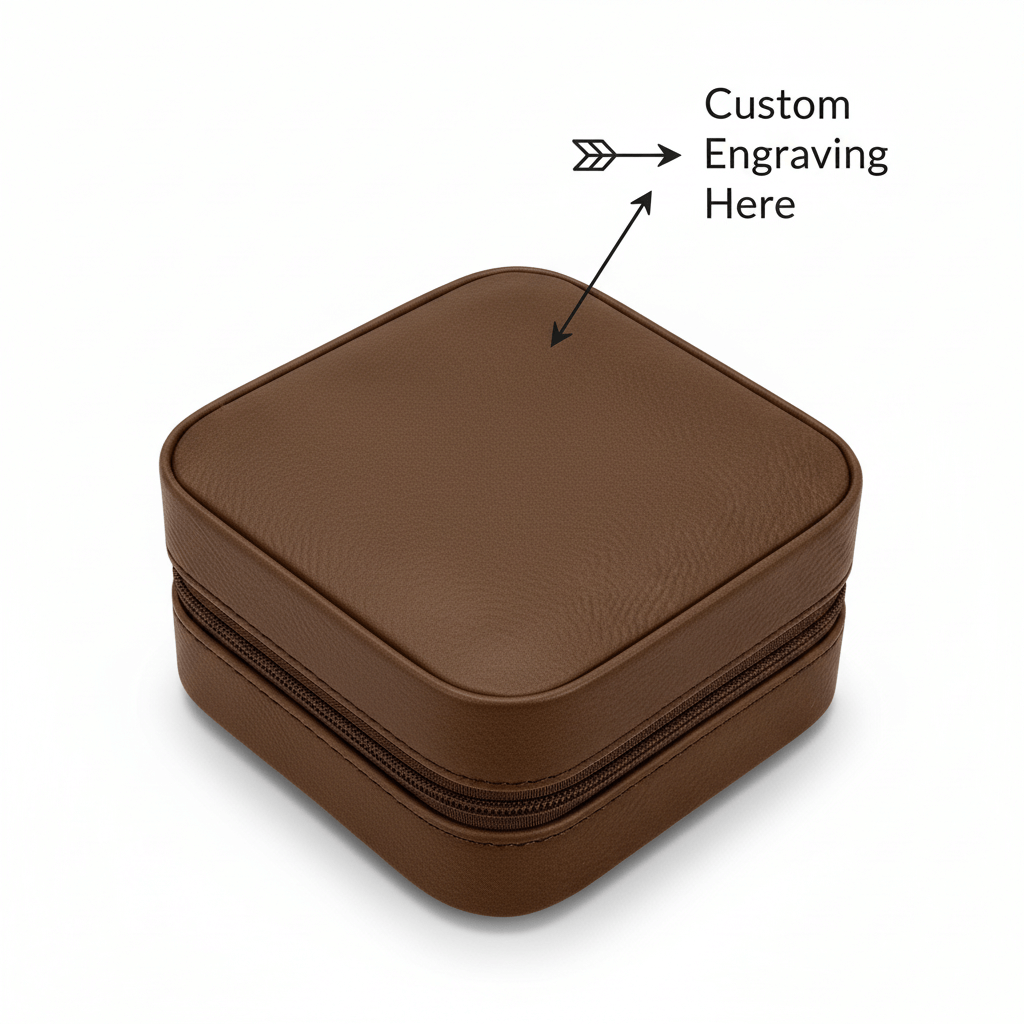 personalized travel jewelry box Laserable Leatherette Jewelry Box - Hadi Craft