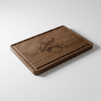 personalized walnut cutting board with Drip Ring - Hadi Craft