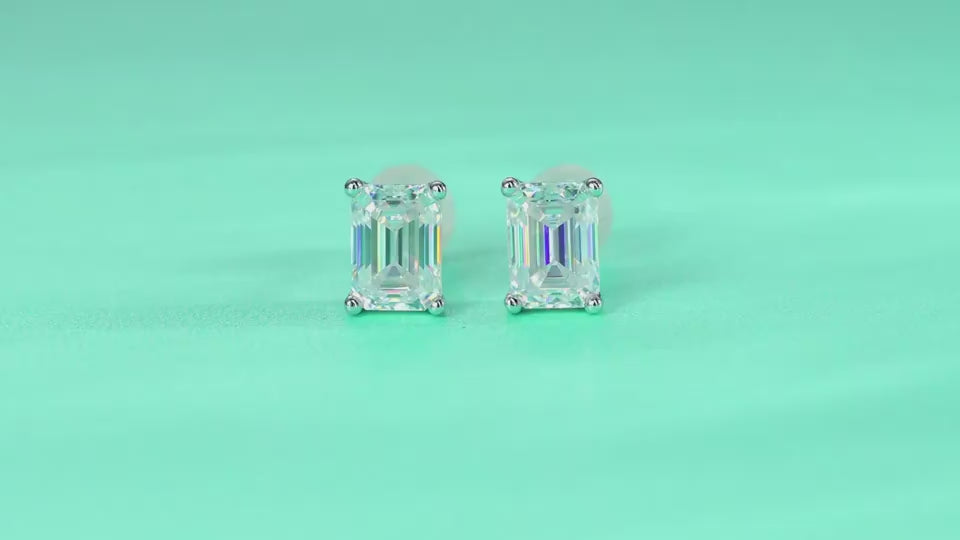 Moissanite diamond stud earrings Studs Set With Mosan Diamond Silver - Hadi Craft