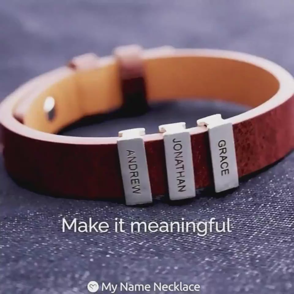 personalized men's family name bracelet - Hadi Craft USA