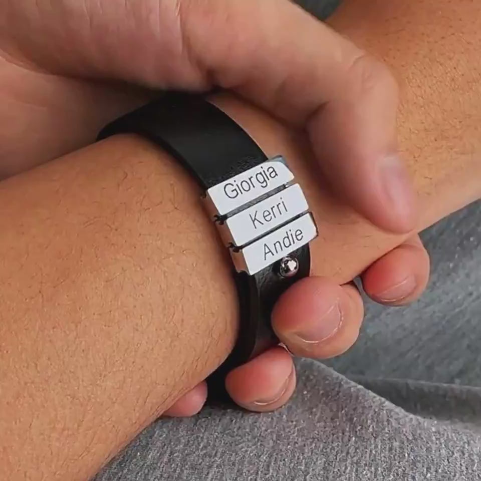 personalized men's family name bracelet - Hadi Craft USA