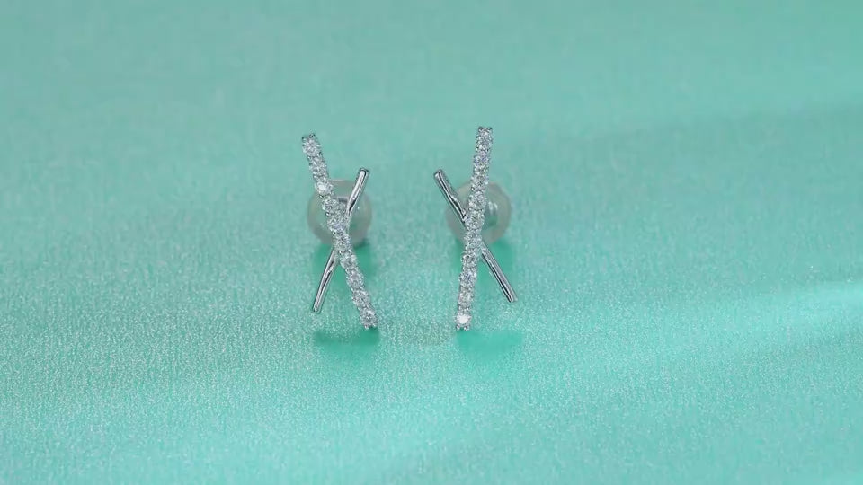 Mini Moissanite Stud Earrings – S925 Sterling Silver - Hadi Craft