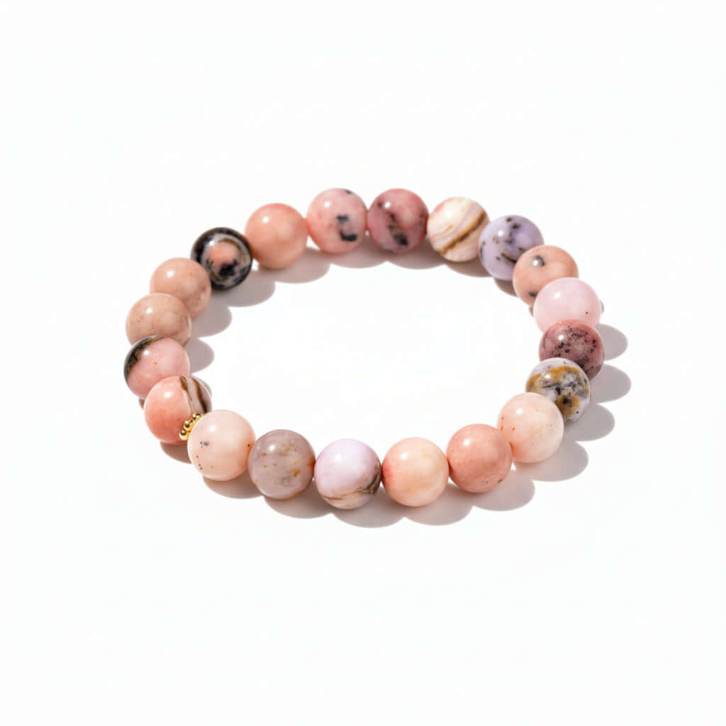 Repair My Heart - The Peruvian Pink Opal Bracelet by Hadi Craft USA, handmade beaded bracelet, pink opal jewelry