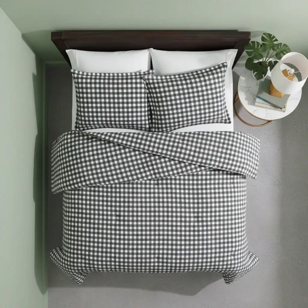 reversible flannel duvet cover set queen bedding Hadi Craft