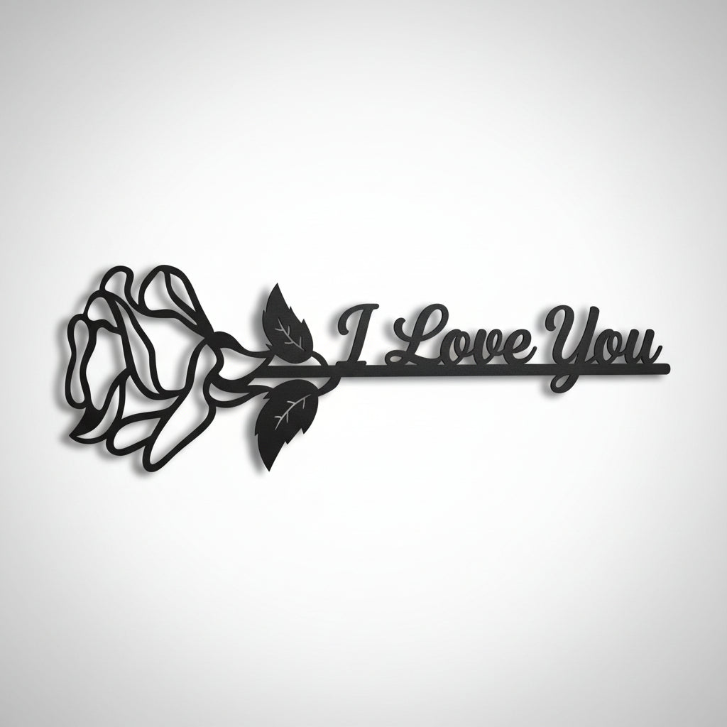 Metal Custom Rose Wall Art - Custom Metal Sign - 14 Color Options