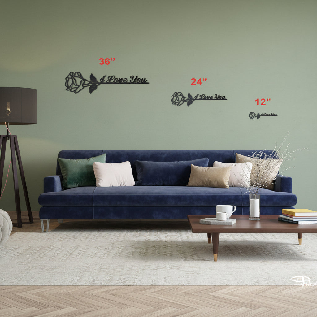 Metal Custom Rose Wall Art - Custom Metal Sign - 14 Color Options