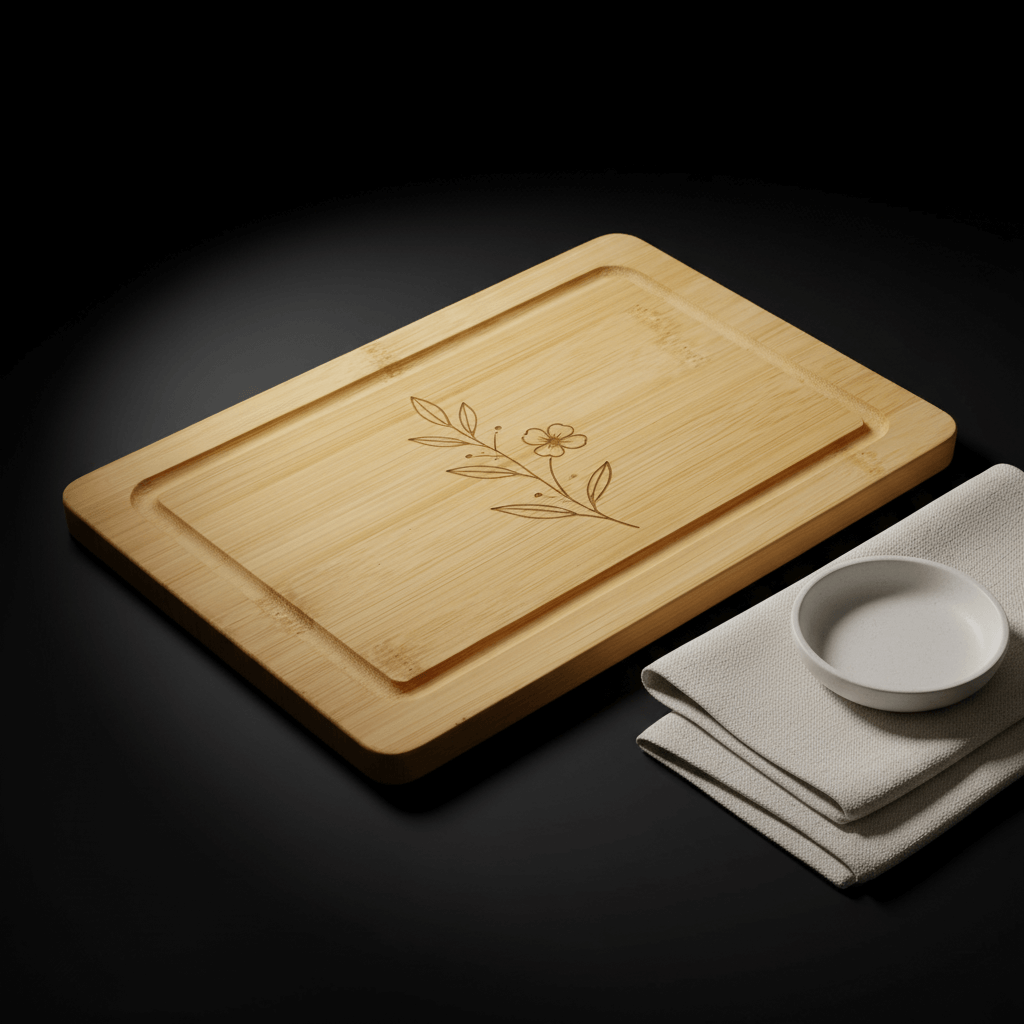 small bamboo cutting board with drip groove Compact and practical - Hadi Craft