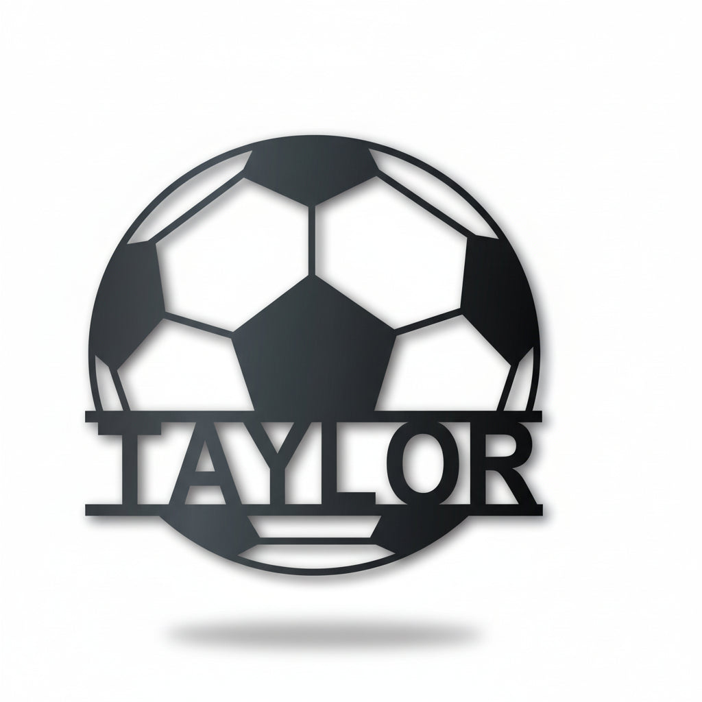 Custom Metal Soccer Monogram Wall Art - Metal Sports Sign