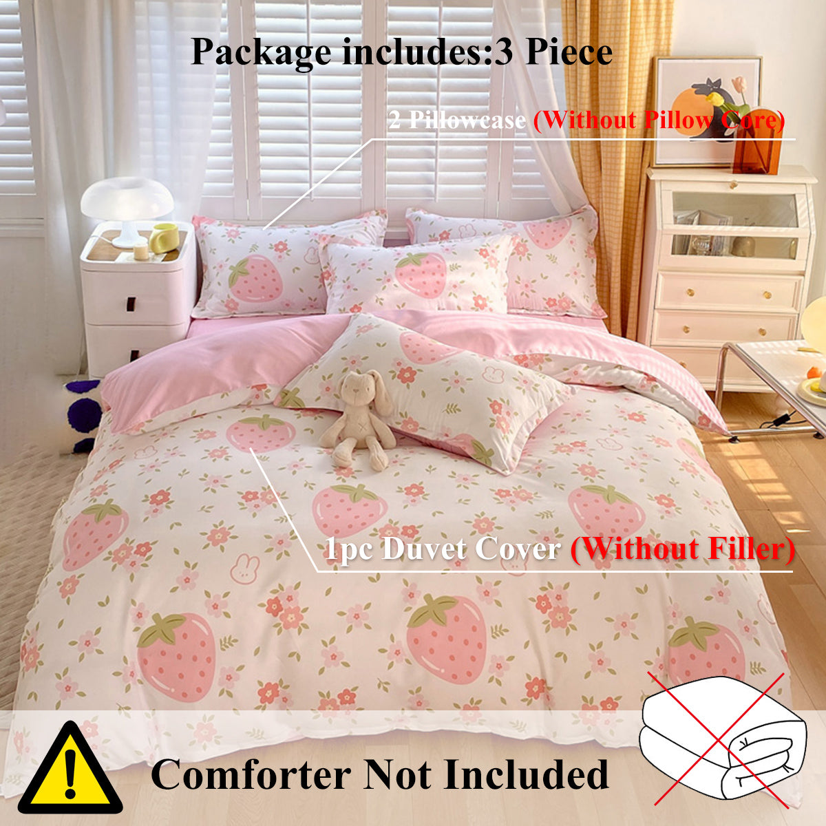 strawberry print duvet cover set | Hadi Craft USA