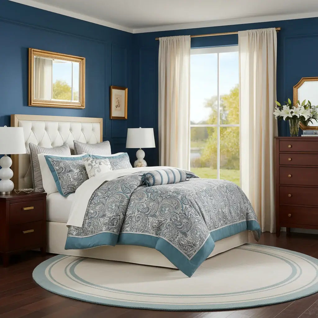 teal cotton king comforter set Bedding | Hadi Craft USA