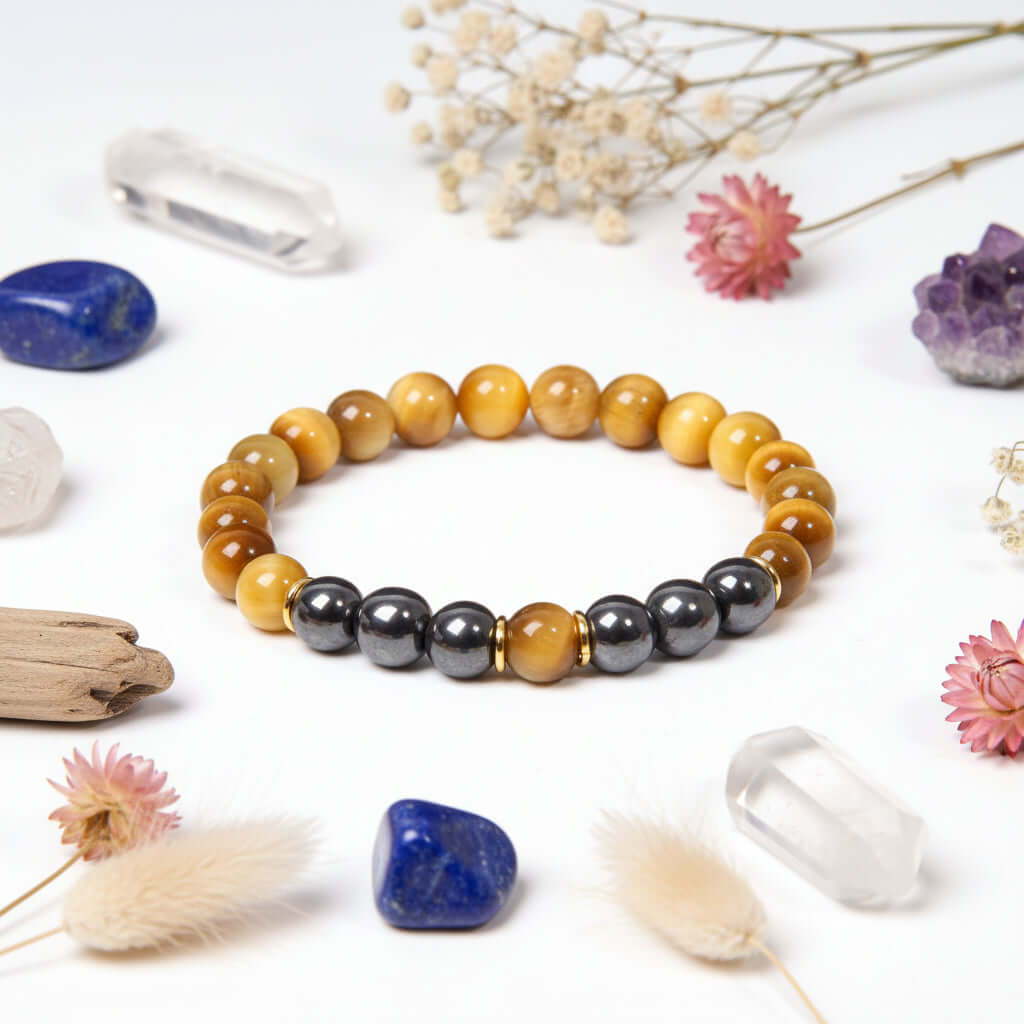 tiger eye energy bracelet Fitness Men's Bracelet Gift Jewelry - Hadi Craft