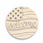 unfinished wood USA flag door sign kit | Hadi Craft USA