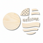 unfinished wood USA flag door sign kit | Hadi Craft USA