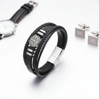 viking leather bracelet for men Nordic Magnetic Clasp Bracelet for Men - Hadi Craft